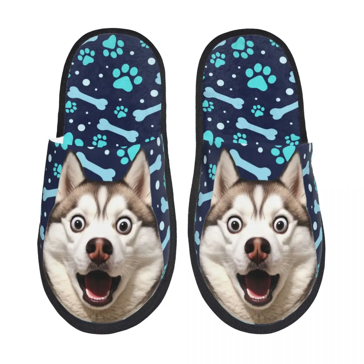 Custom Your Dogs Cats Face Meme Comfy Scuff With Memory Foam Slippers Women Animal Lovers Bedroom House Shoes