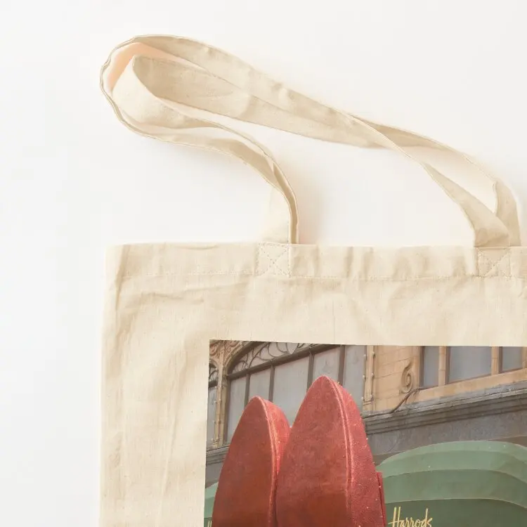 زوج نظيف من الكعب - حقيبة Harrods، London Tote Bag القماشية، حقيبة يد للمتسوقين، حقيبة حمل جامعية قابلة للطي وقابلة لإعادة الاستخدام