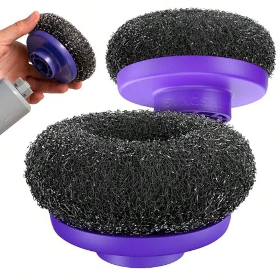 

PRO Electric Spin Scrubber Steel B Set 2 Units For Grills Ovens Cleaning Stainless Steel B Heads For Intensive Cleaning