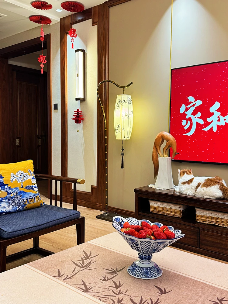 Retro Art Fox Sculpture Ornament, Living Room Foyer Statue, Imitation Wood Niche Art Decoration
