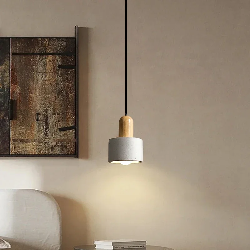 Wabi-sabi الاسمنت قلادة رمادي فاتح السرير مصباح معلق المنزل داخلي الشمال ديكور غرفة الطعام مطعم فندق بار Droplight