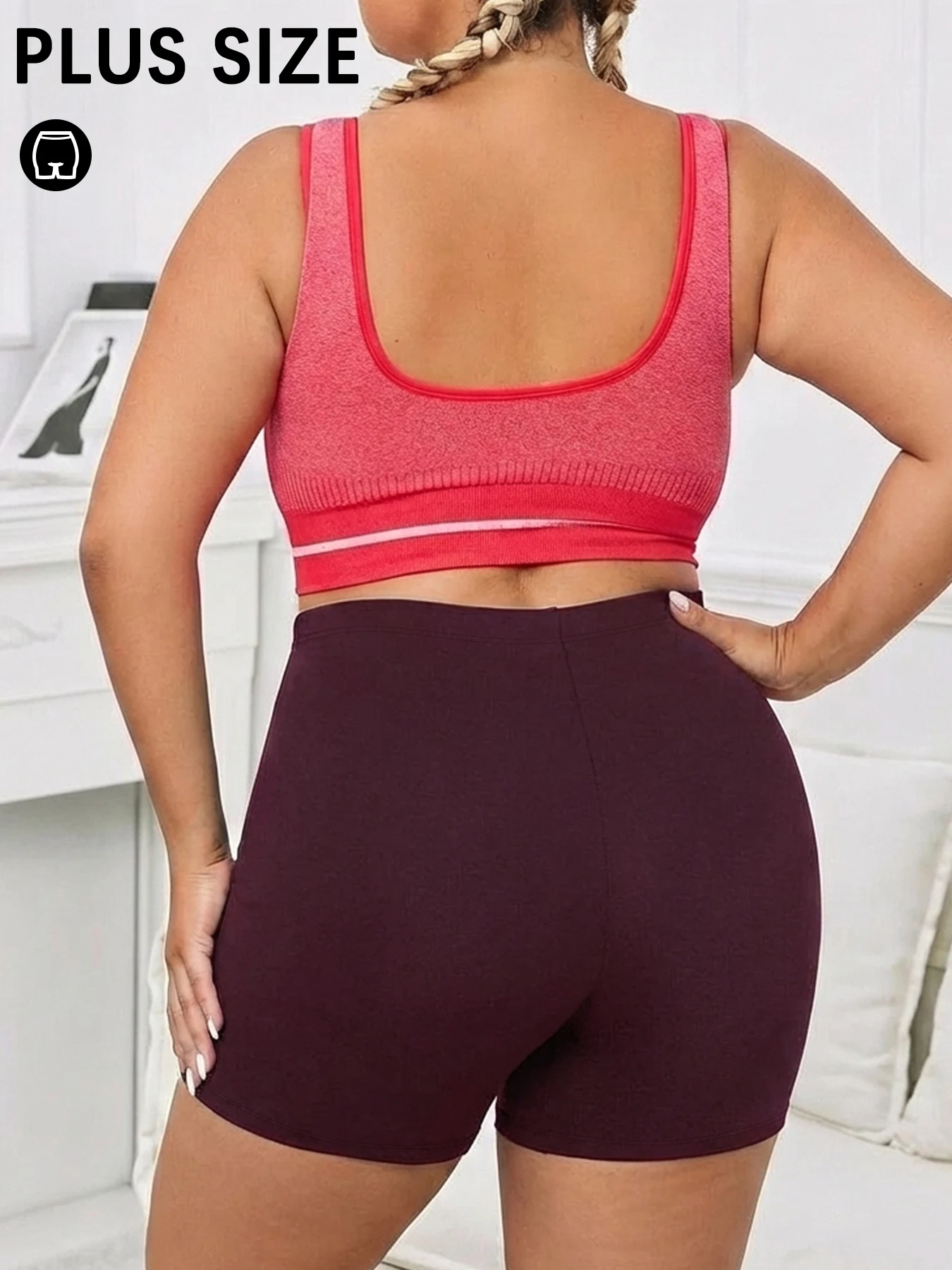 

Plus Size High Elasticity Sports Shorts Biker Shorts For Women Super Soft Yoga Running Push Up Gym Fitness Women's Activewear