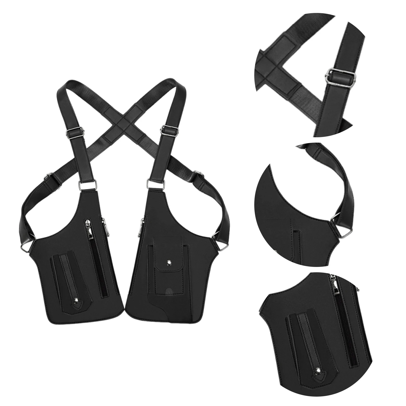 

Men PU Leather Nylon Multi-Purpose Crossbody Bag with Adjustable Strap Back Crossbody Bags Tactical Backpack for Hunting Outdoor