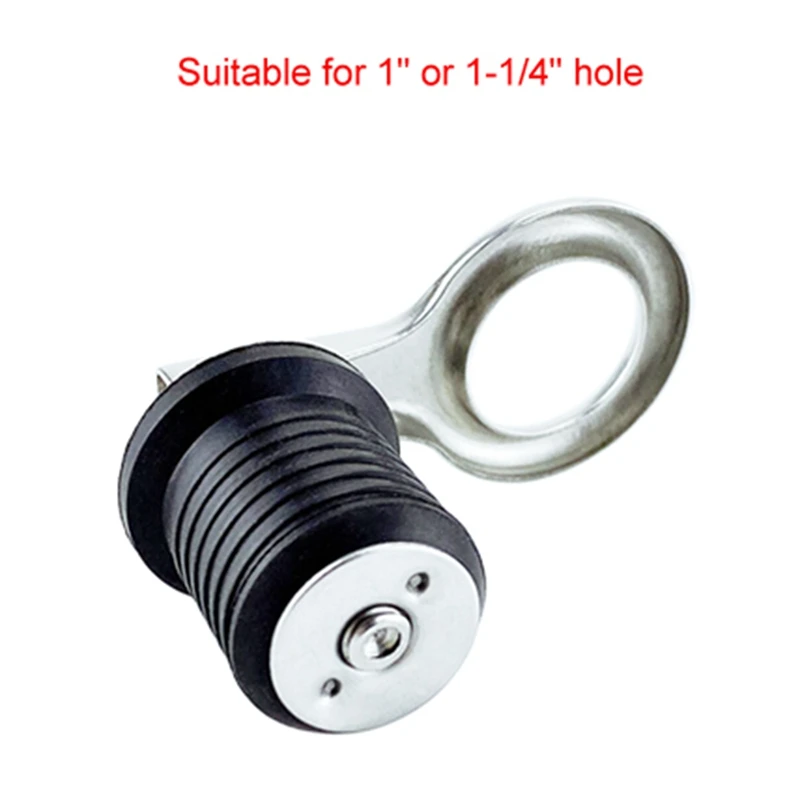 2Pcs Handle Rubber Drain Plug Snap Tight Flip Style Hull Livewell Bilge Transom Seawall Marine Boat Accessories