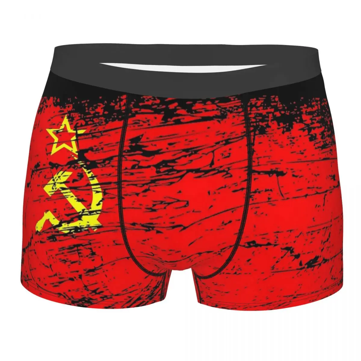 Men Soviet Union USSR Russia Flag Underwear Communist Socialist Novelty Boxer Shorts Panties Homme Breathable Underpants