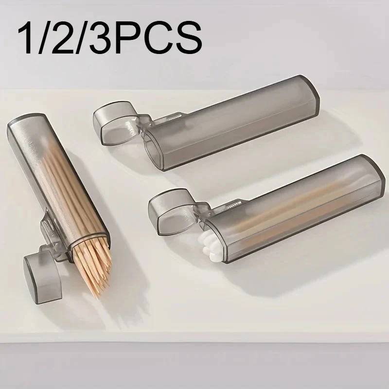 3/2/1PCS Portable Mini Storage Box Travel Toothpick Cotton Swab Box Simple Small Item Band Aid Classification and Sorting Box