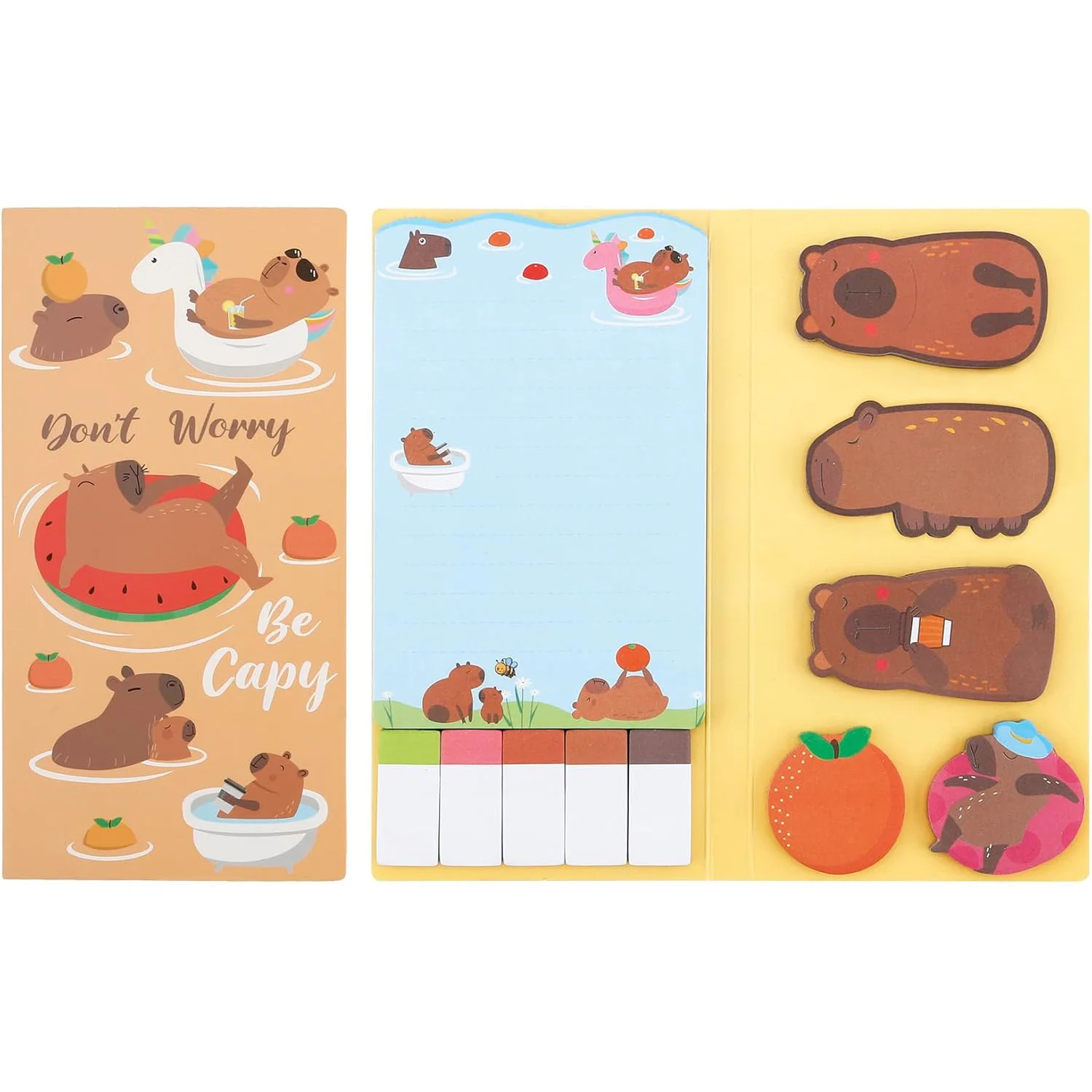 Cute Capybara Theme Sticky Notes Post It Fun Essentials Gifts For Women Teacher Students Separator Tag Multi Functional Design
