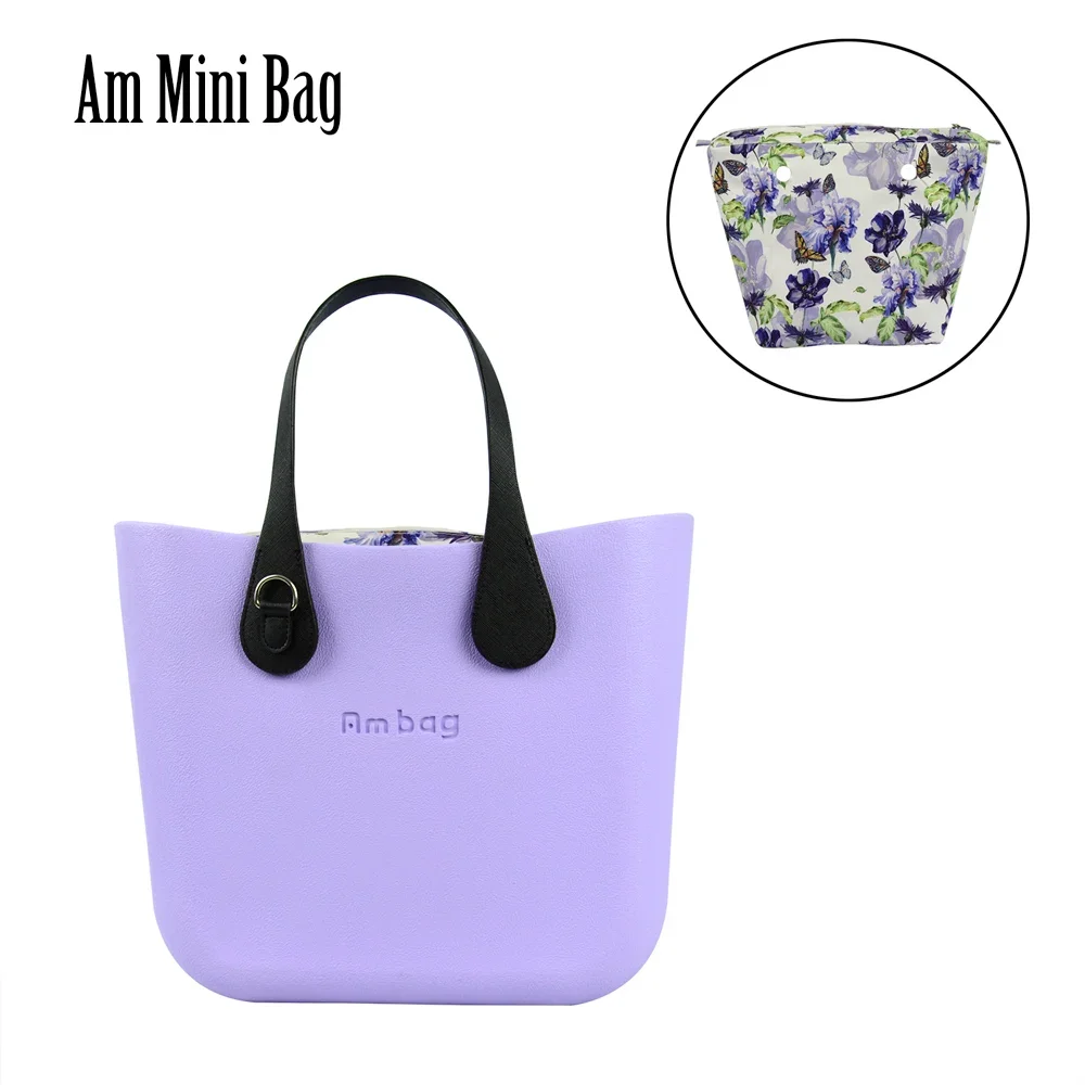 

Ambag Obag O Style DIY Mini Bag with Zip-Up Canvas Inner Colorful Short 51cm PU Leather Handles Fashion Women EVA Purse Handbag