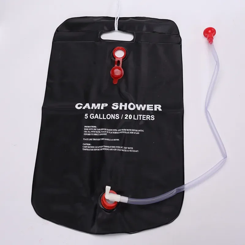 Imagem -02 - Bolsa de Água Dobrável do Banho de Acampamento ao ar Livre Sun Compact Heated Shower Bags Esfregando Acessórios para Piscina Solar 20l