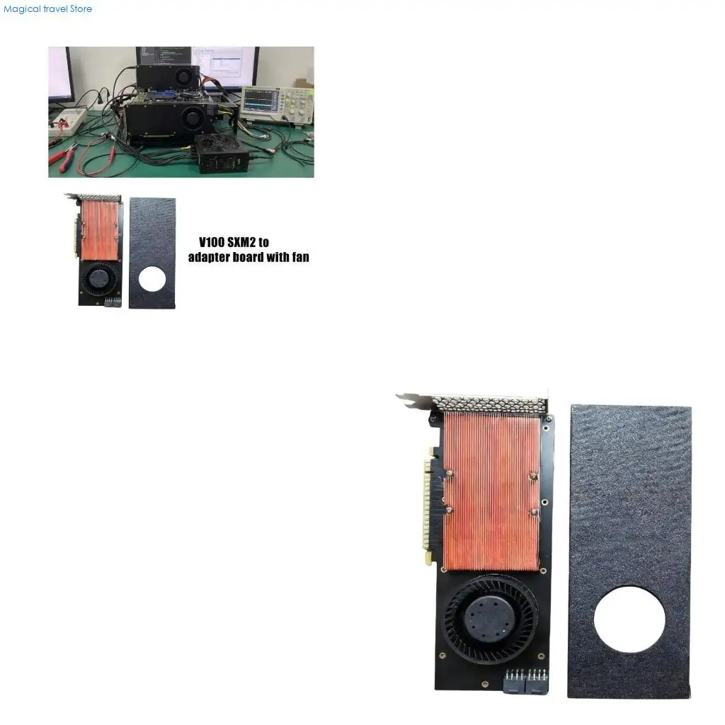 N2UB V100 SXM2 To PCIe Adapter Board With Cooling Fan For Desktop Workstations GPU Conversion Metal Brackets