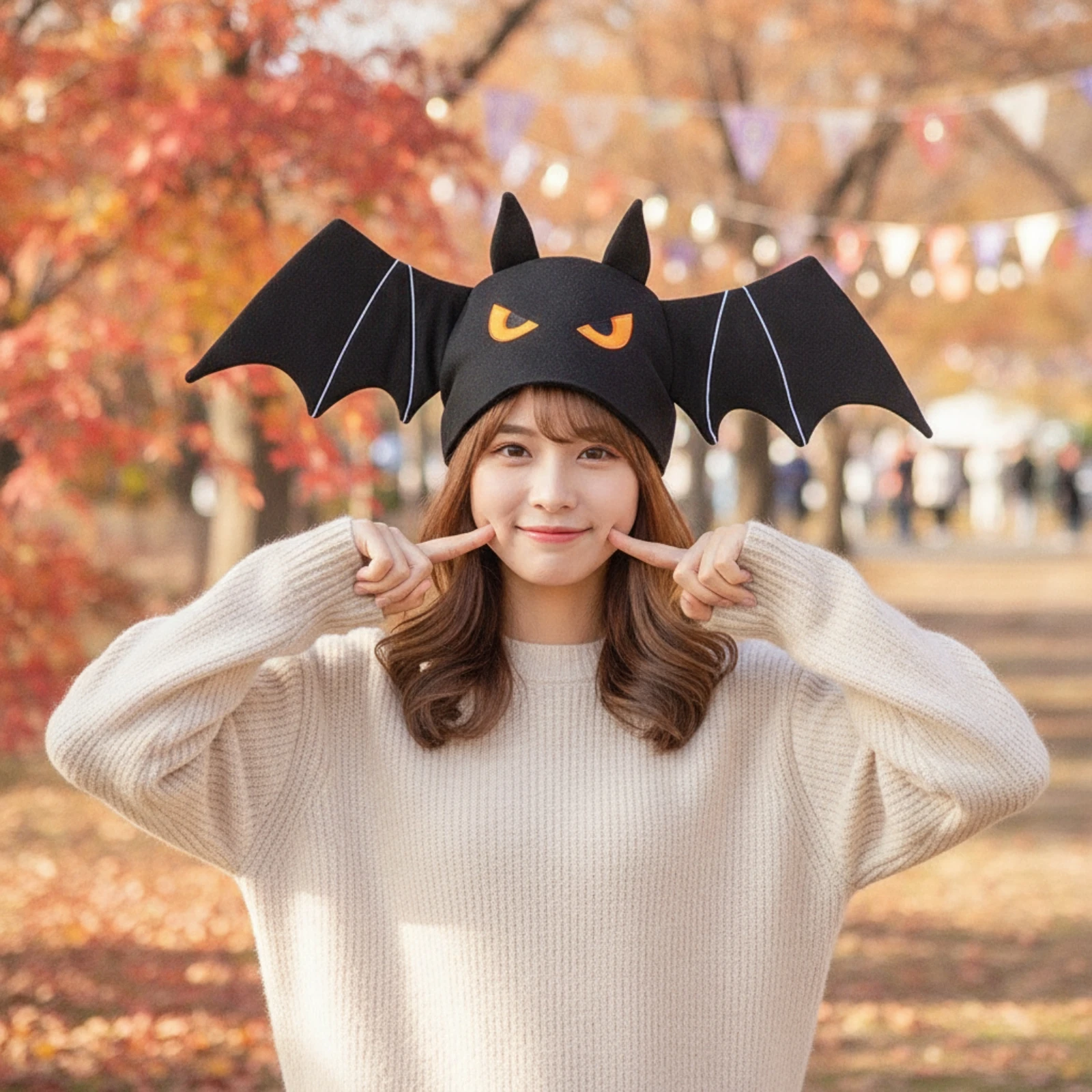 Flying Mammal Hat Furry Flying Mammal Headwear Hat with Wings Embroidered Costume Wings One Size Fits Most for Cosplayers