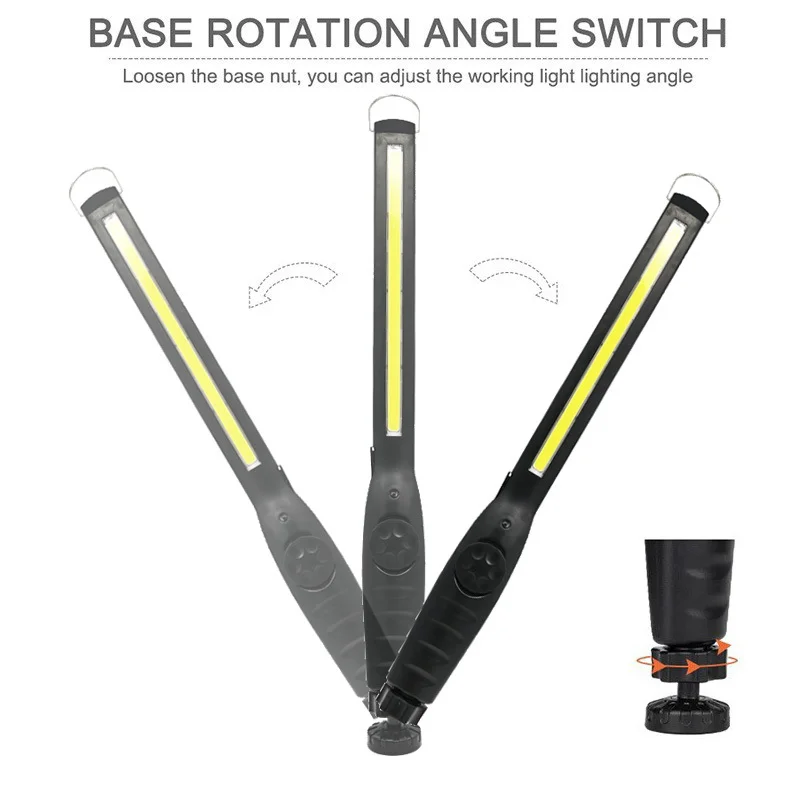 Multifunction USB Rechargeable COB LED Work Light with Hook Portable Lantern Inspection Light Camping Car Repair Lamp