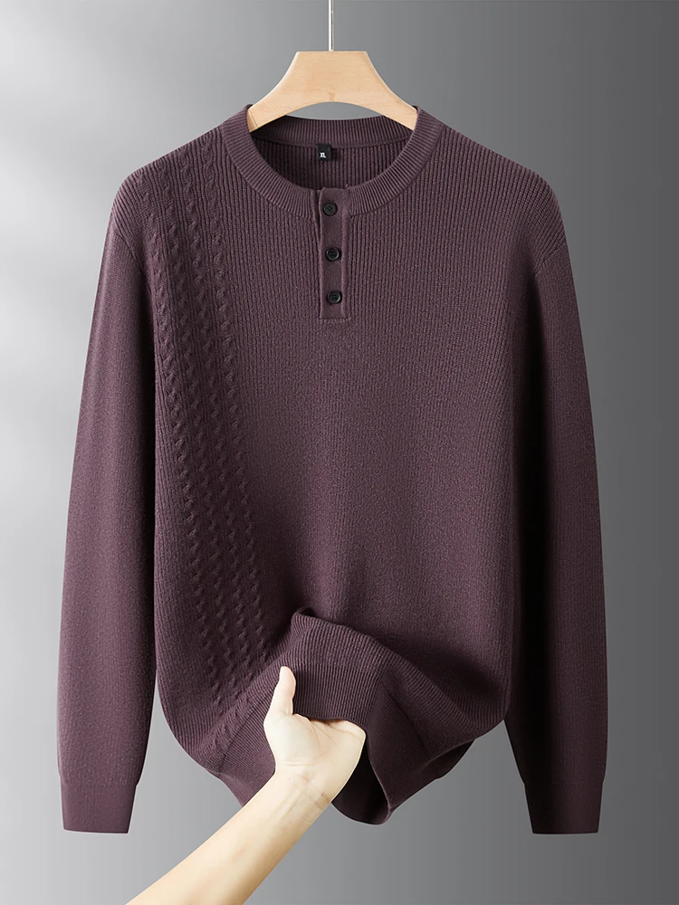 

Мужской свитер больших размеров, повседневный, свободного кроя, с круглым вырезом, вязаный, для делового стиля, базовый слой, зимний, теплый, дышащий, из полиэстера