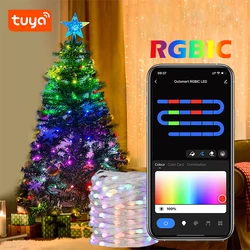 TUYA USB LED String Christmas Lights WS2812B RGBIC Light WIFI Full Color Addressable Individually LED Fairy String For Home