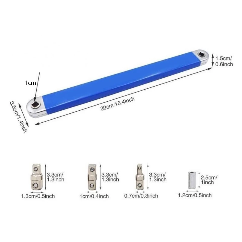 تأثير جاهز إزاحة تمديد وجع ضيق الوصول تمديد وجع مجموعة مع 1/2 "1/4" 3/8 "محولات محرك مربع للمكان الصغير
