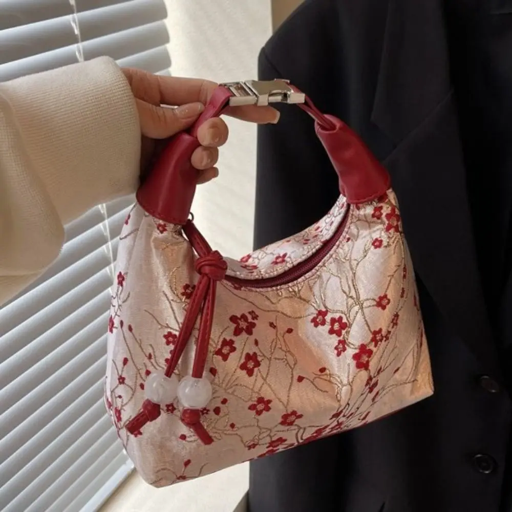 

Retro Embroidered Chinese Style Handbag Canvas Purses Hanfu Embroidery Handbag Zipper Crossbody Bag Cheongsam Bag Women