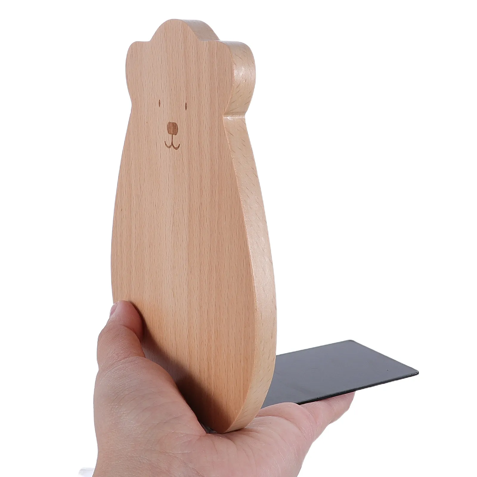 2Pcs Wooden Bookends Solid L Shaped Desktop Organizer Office Desk Book Support for Books Notebooks Desktop Bookends