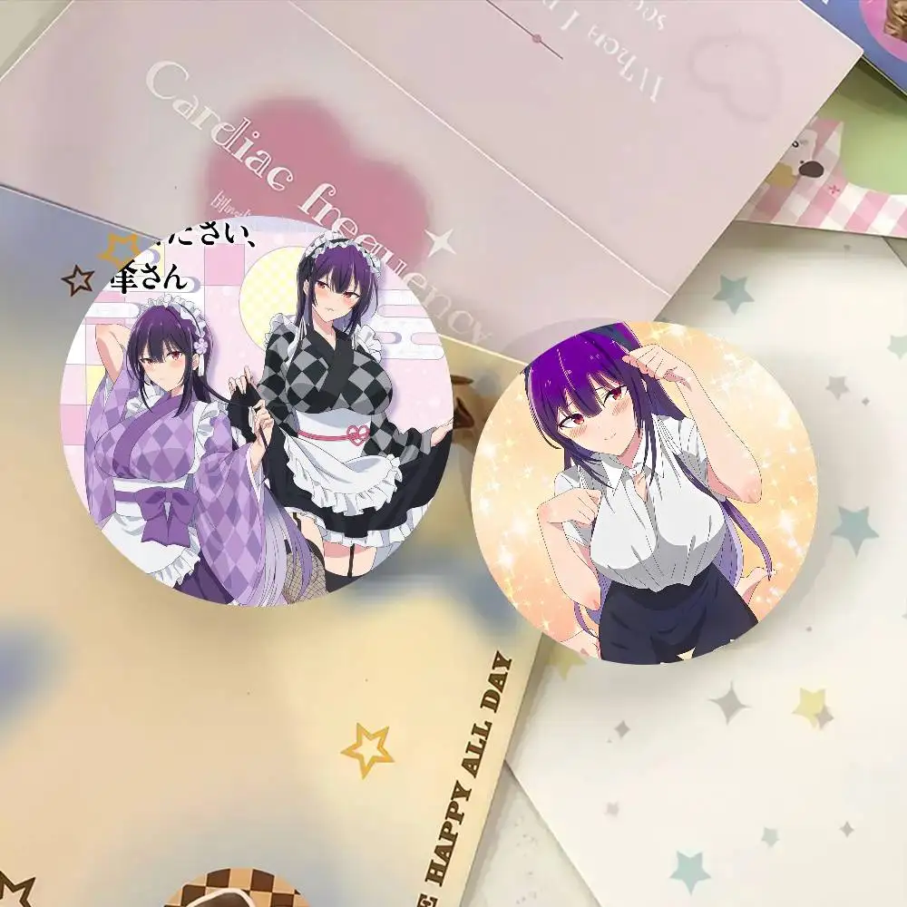 Anime Haite Kudasai Takamine San Cartoon Style Badge Brooches On Backpack Decoration Round Enamel Pins For Accessorys