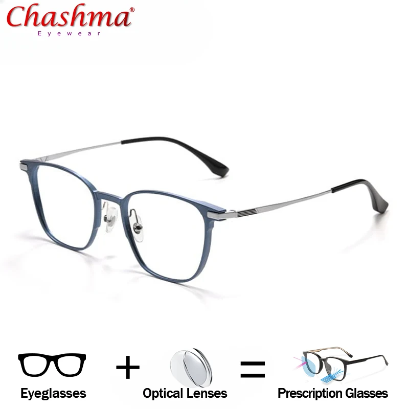 Chashma Women Retro Fashion Prescription Ready Men Eyeglasses Aluminum Magnesium Glasses Frame Long Temples 149mm Spectacles