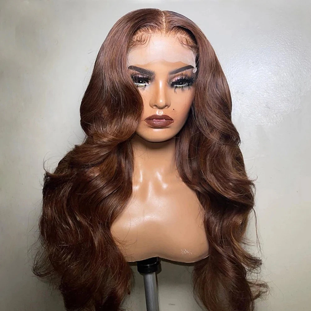 

Chocolate Brown Wig Body Wave 13x6 HD Lace Frontal Wigs 100% Human Hair Brazilian 13x4 HD Lace Front Human Hair Wigs For Women