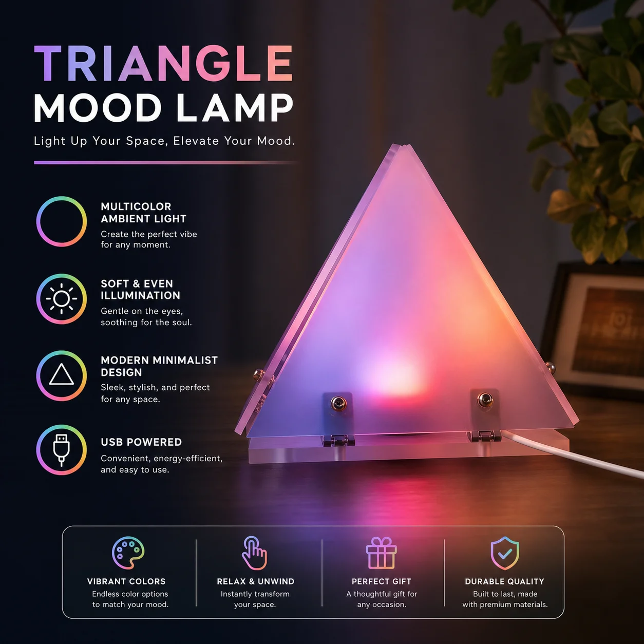 WWPPU Colorful Texture Desktop Lamp, Ornament for Showroom, Living Room, Dining & Camping, Art Table Light