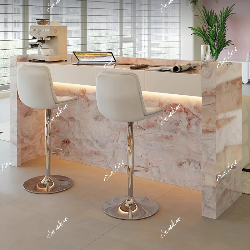 

Living room sofa back against mountain rock slab against wall integrated storage household storage cabinet