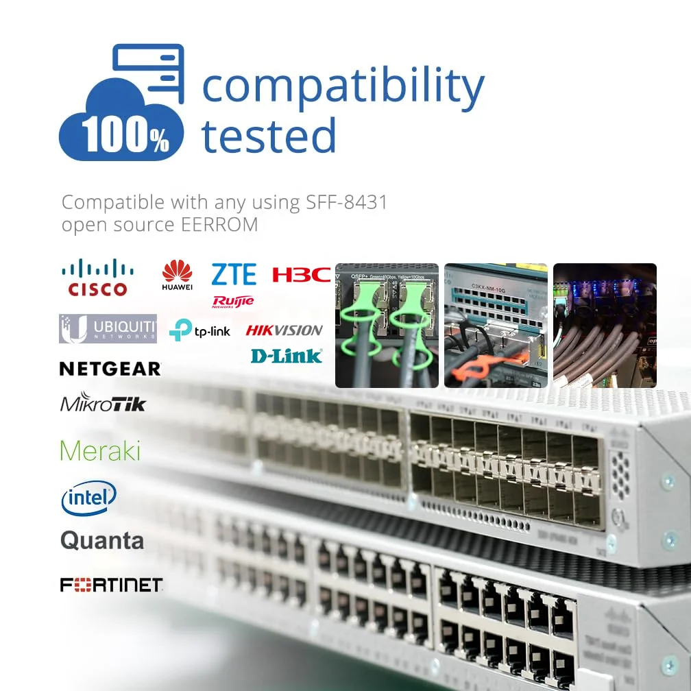 10G SFP+ AOC Cable - 10GbE SFP+ to SFP+ Active Optical Fiber Cable for Cisco SFP-10G-AOC5M Ubiquiti UniFi, Supermicro, Mikrotik