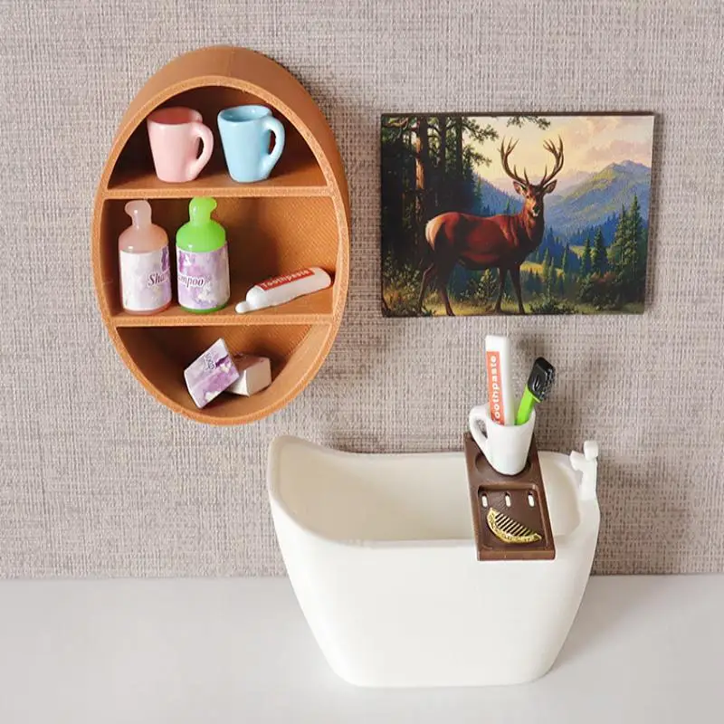 1 قطعة دمية مصغرة حوض استحمام نموذج تخزين الرف حلية نموذج DIY بها بنفسك خزانة حائط ديكور صغير التظاهر الغذاء اللعب دمية التبعي