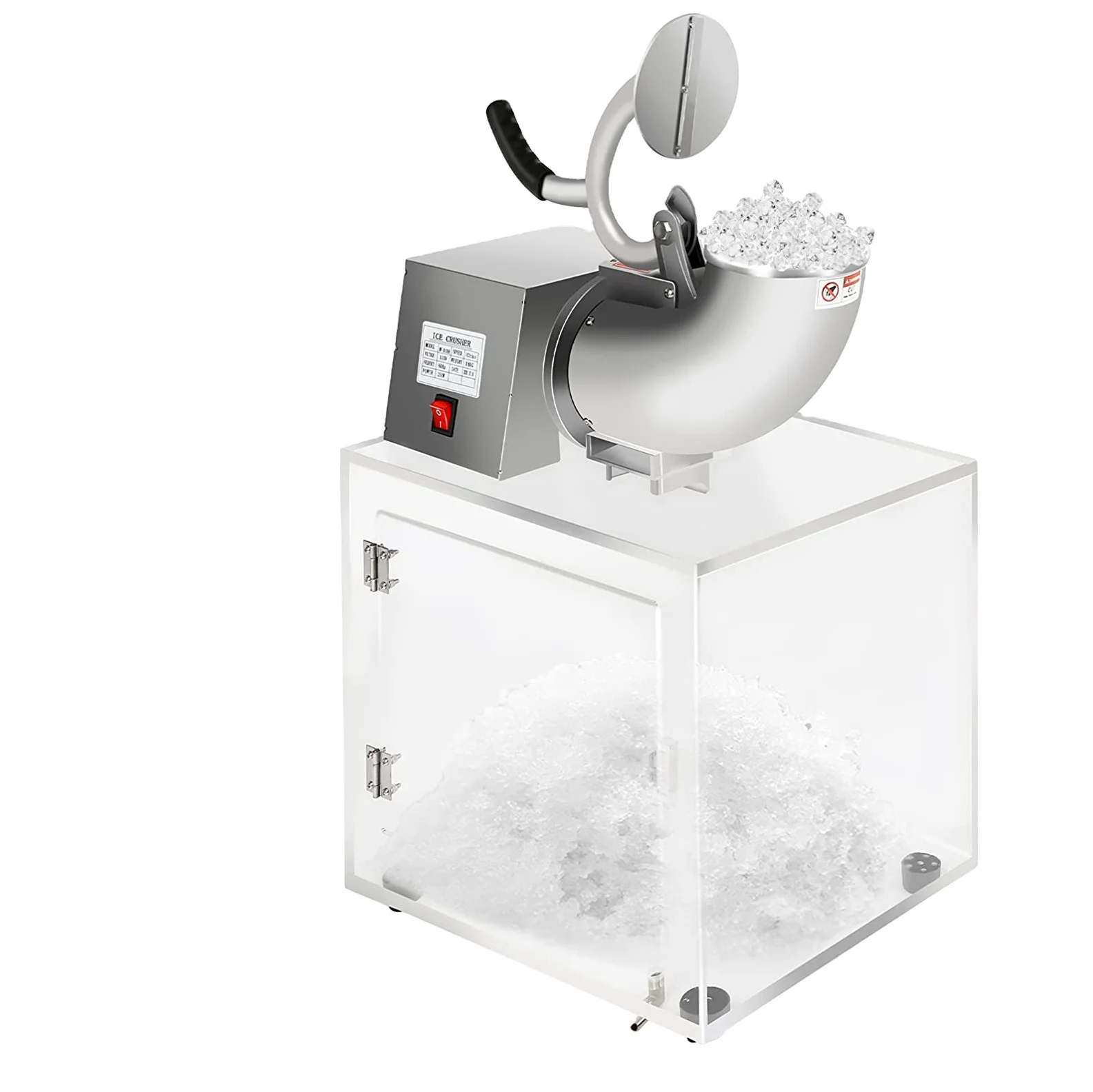 2024 Hot Sale High Quality Commercial Ice Crusher Machine Large Capacity Snow Cone Machine Ice Grinder Machine With Acrylic Box