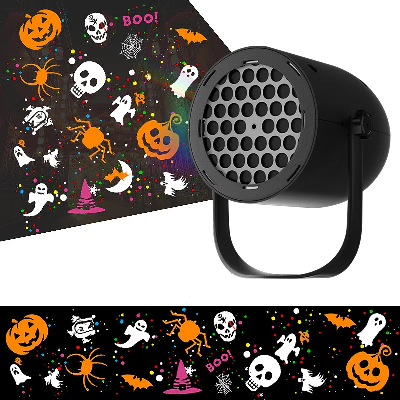 Christmas Halloween Pumpkin Projector LED Night Light 5V USB Powered Xmas Holiday Party Rotating Christmas Snowflake Projection