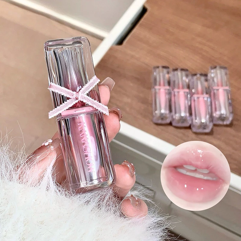 1Pc Mirror Lip Glaze Moisturizing Waterproof Forming Quickly Water Light Lip Gloss Non-Sticky Red Jelly Lipstick Makeup