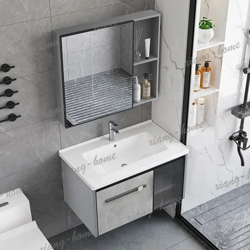 Waterproof Bathroom Cabinet with Smart Mirror Integrated Ceramic Washbasin Bathroom Vanity Cabinet with Sink Home Furniture