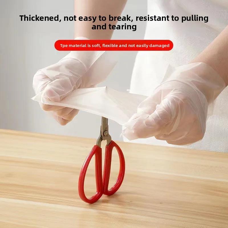 

Disposable Gloves Food Grade, Food Thickened Transparent Household Boxed Extraction Film Plastic Durable TPE