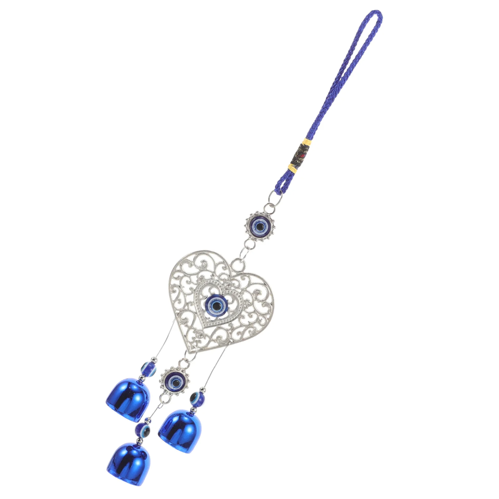 Heart Shaped Blue Eye Pendant Evil Eye Wind Chime Handcrafted Wall Hanging Decoration For Home Hotel Garden Indoor Outdoor