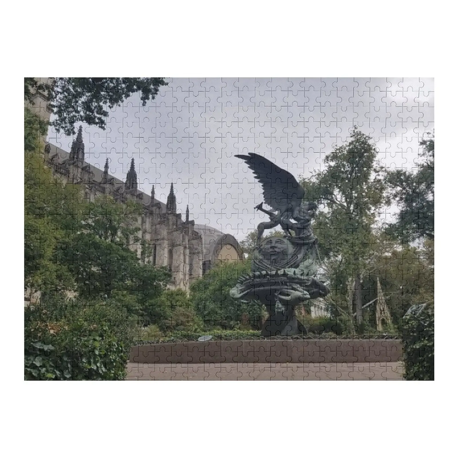

Головоломка St. John the Divine, NYC, индивидуальное имя, дерево, персонализированные идеи подарков, фотопазл