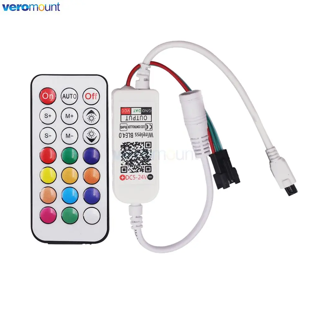 DC5V - 24V Bluetooth Dream Color SPI Pixel Controller 21Key IR Remote Music Control For WS2811 WS2812B Pixel LED Strip Light