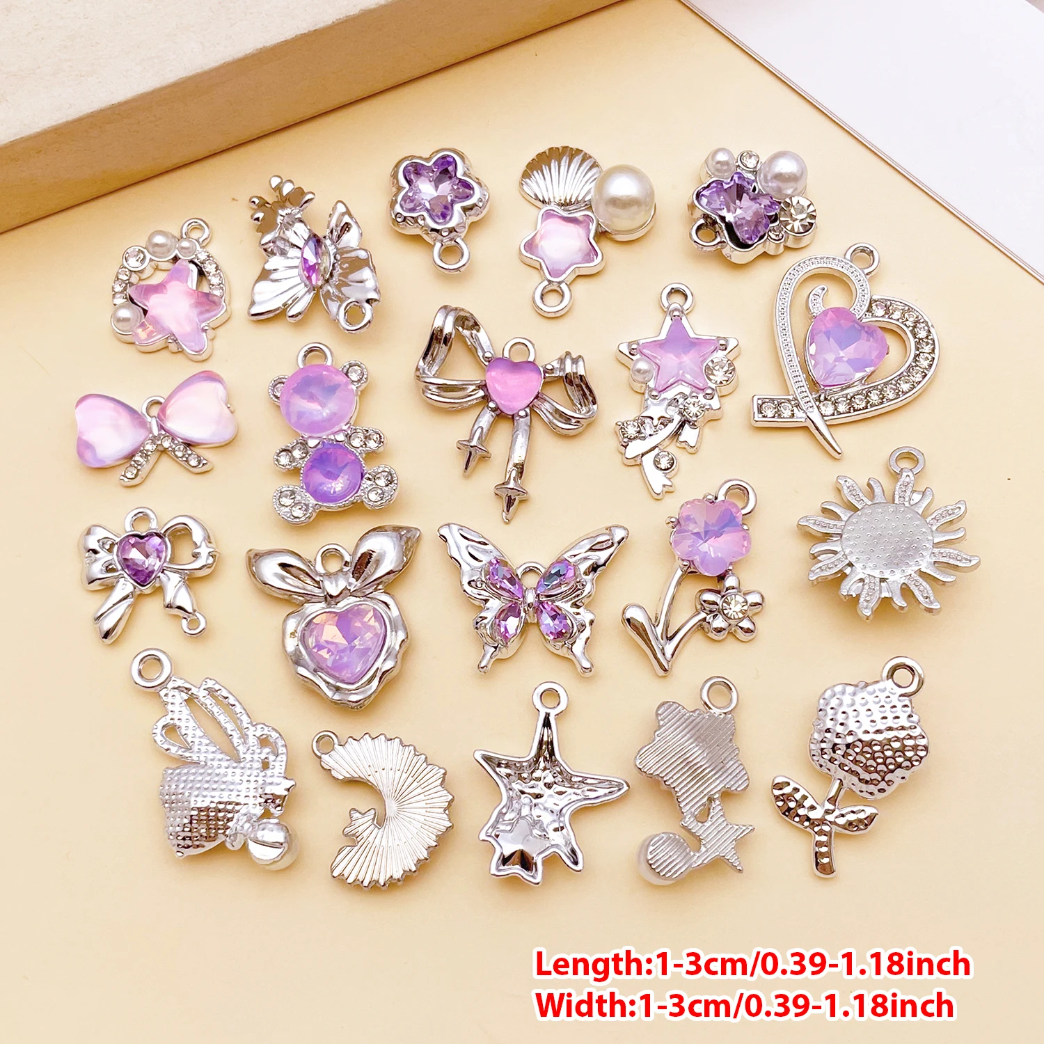 5/20Pcs New Moon Star Heart Charms Fashion Y2K Style Alloy Pendants For DIY Handmade Necklace Bracelet And Jewelry Making Crafts - view 6