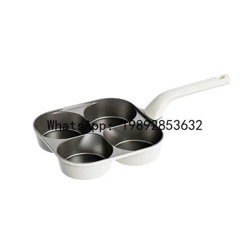 

PYJ Titanium Ceramic Breakfast Pancake Egg Burger Pan Bottom Four Hole Nonstick Pan Cookware
