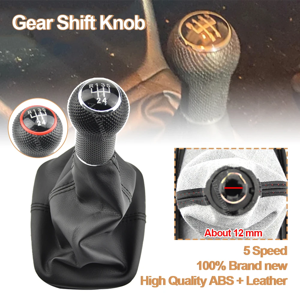 

Manual 5 Speed Gear Shift Knob Lever HandBall Gaiter Boot For Volkswagen VW Golf 2 3 4 Cabrio Polo 6N1 6N2 Passat 35i