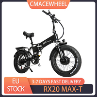 CMACEWHEEL RX20 MAX-T Electric Bike Dual 750W Motor 40-45km/h Max Speed 20*4.0'' CST Fat Tire 48V 18Ah Battery Hydraulic Brake