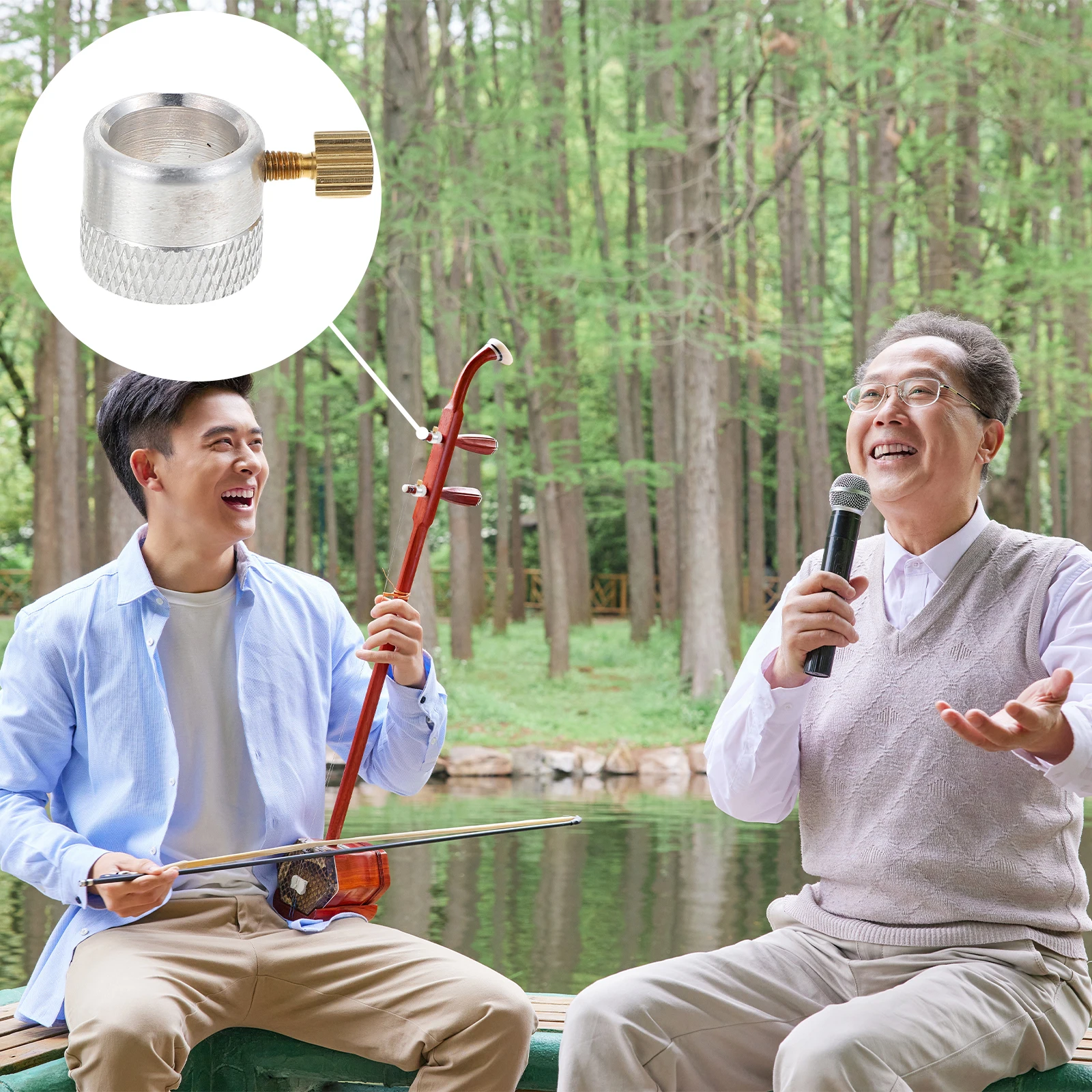 

2pcs 1 Pair Erhu Shaft Lock Non-Slip Strap Silver Durable Adjustable Fixing Plate For Better Sound Performance Erhu Accessories
