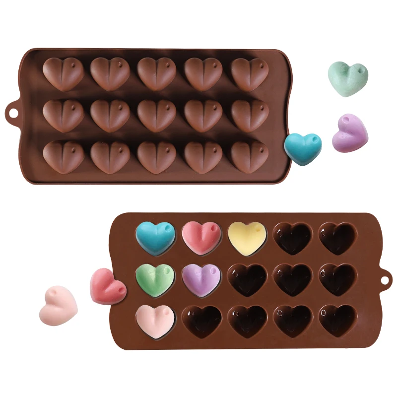 15in1 Love Chocolate Silicone Molds Handmade Chocolate Candy Jelly Ice Lattice Pudding Mould Food Grade Silicone Baking Tool