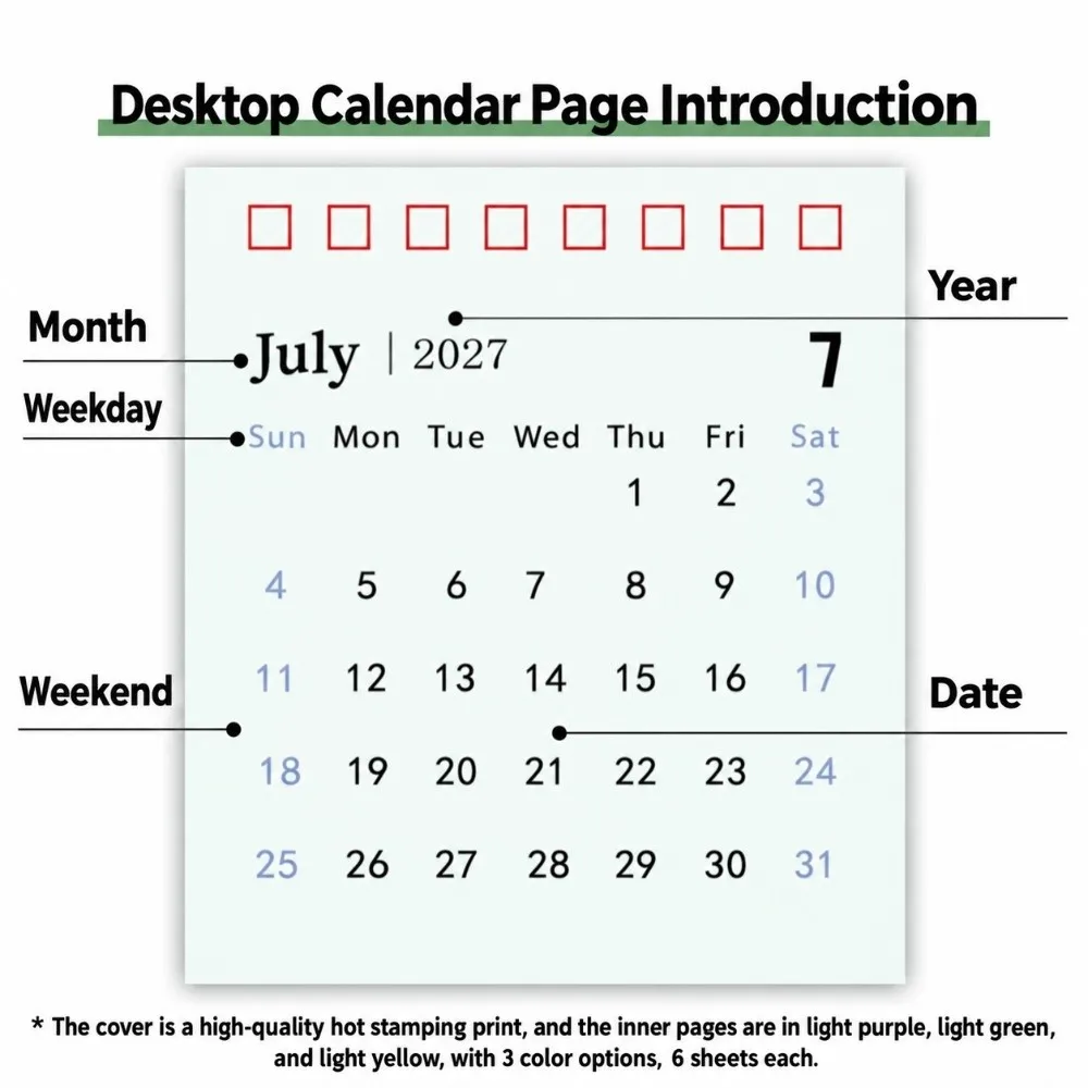 New 2027 Desk Calendar Mini Monthly Planner Coil Calendar Memo Calendar Student Planning