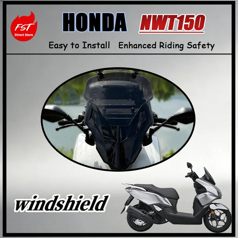 FOR Honda NWT150 Premium Windshield & Mirror Relocation Kit, Bolt-On Installation, Bulk Wholesale Available