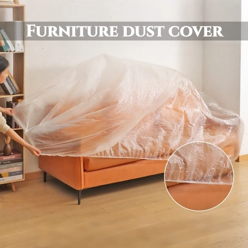 

Universal Disposable Sofa Cover Indoor Outdoor Use Dustproof Waterproof PE Material Elastic Edges Easy Install Protection Film