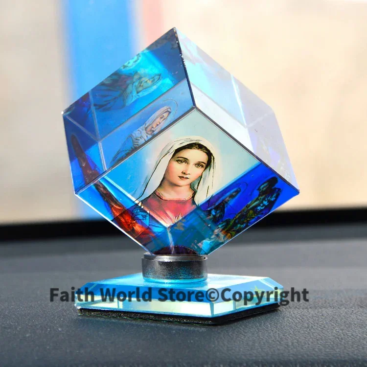 Special Offer BEST gift Catholicism Christianity Holy Mary Mother of God Jesus Christ 3D Crystal Magic cube decoration statue