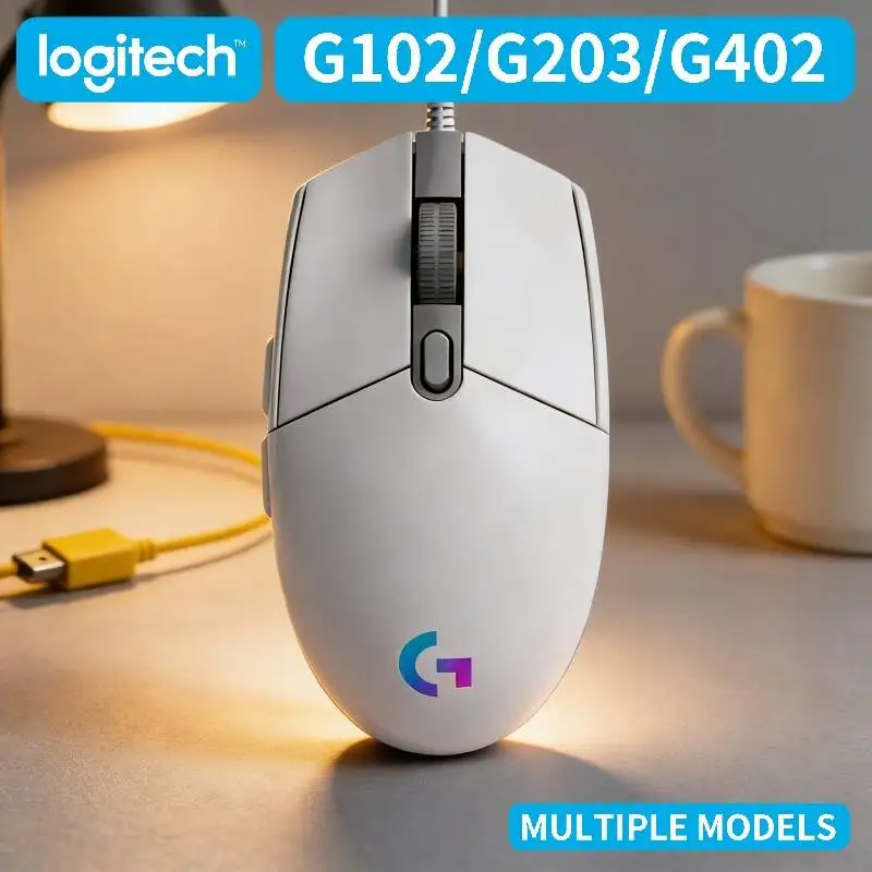 

G102 G203 G402 Logitech Wired Gaming Mouse Full RGB Spectrum High Precision Tracking Universal Fit for Most Computer