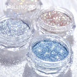 Poudre de diamant cristal pour ongles, 40 couleurs, diamant kling, laser, argent, coulée, poussière de paillettes, pigment fin et brillant