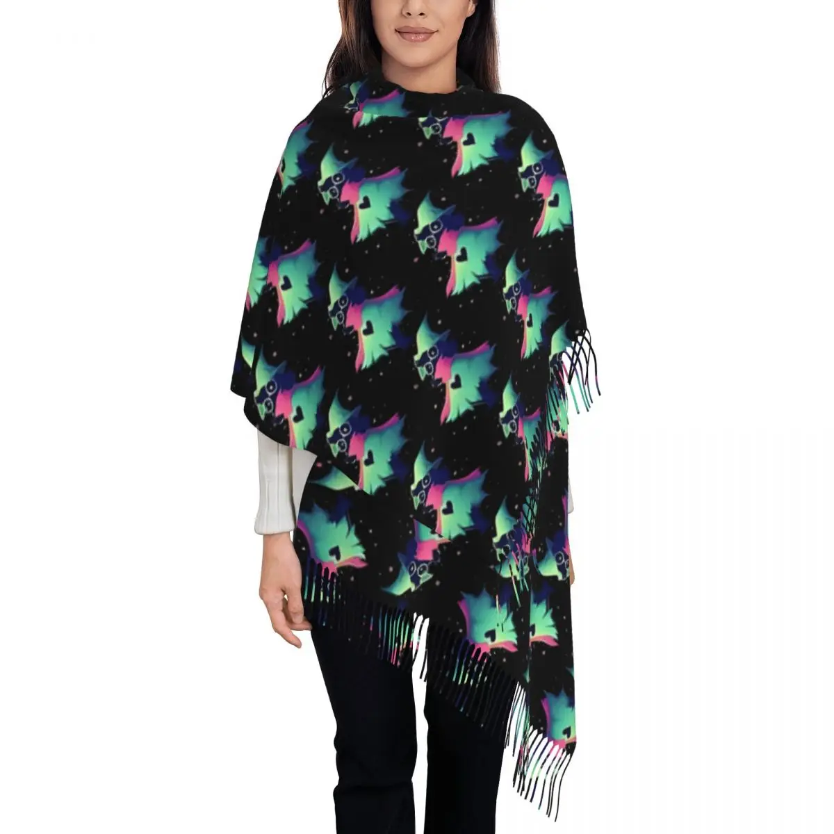 Women's Scarf with Tassel Deltarunes RALSEI Long Winter Fall Shawl and Wrap Video Games Gifts Cashmere Scarf