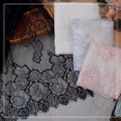 3meters long 1.5 meters wide red blue white eyelash lace fabric wedding dress fabric accessories soft